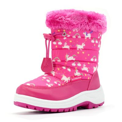 Nova Mountain Boys Girls Little Kids Winter Snow Boots,NF NFWB103 FuchsiaUnicorn 11
