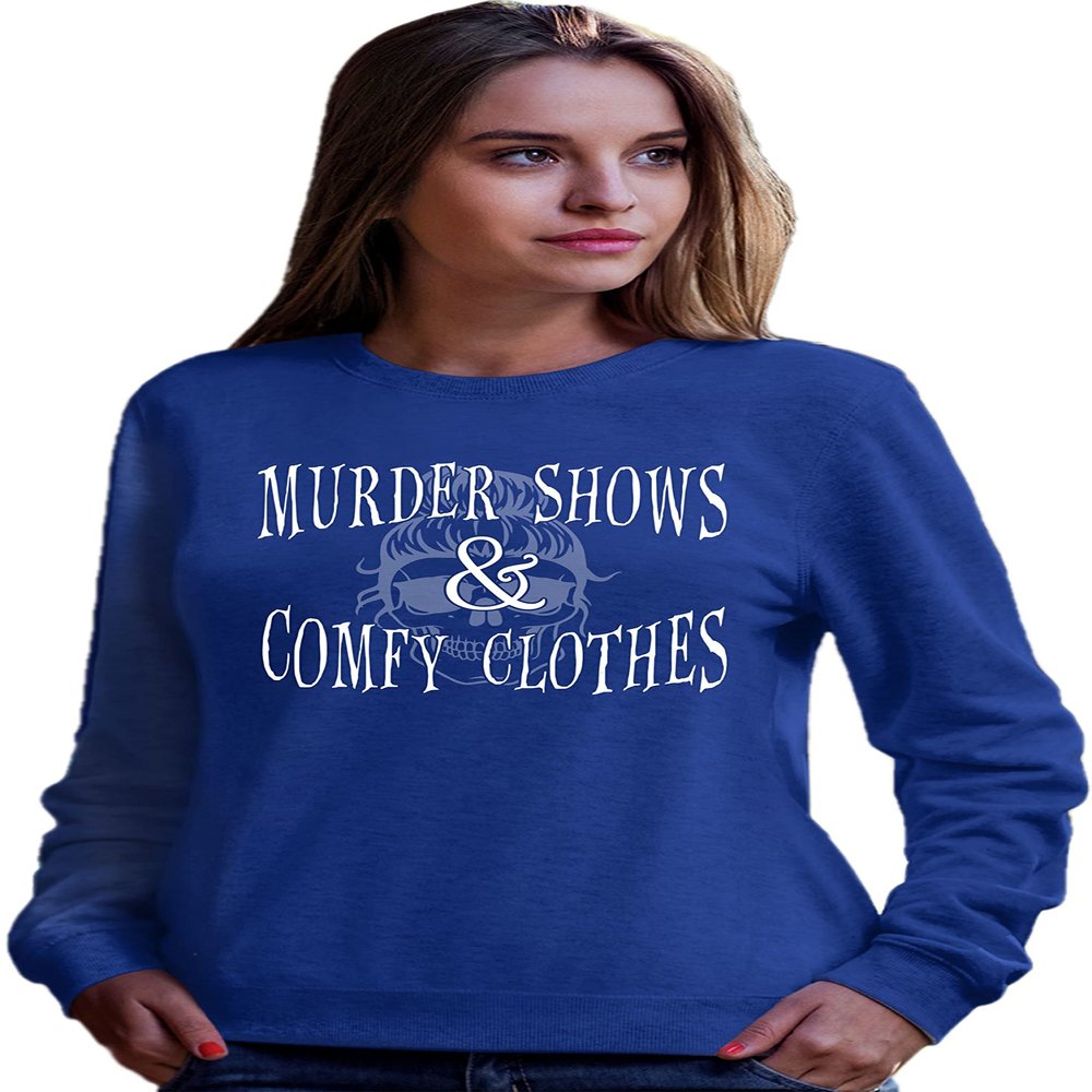 5X-Large Royal Unisex Murder Shows & Comfy Clothes Funny Gift True Crime Sweatshirt Crewneck