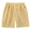 EISHOW 2-7T Toddler Baby Boys Cotton Linen Shorts Kids Summer Casual Solid Shorts Jogger Active Shorts Pants with Drawstring (Yellow,7-8T,7 Years,8 Years) view 3