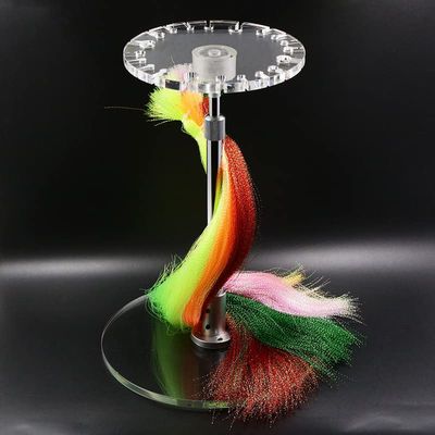WellieSTR 1pc Fly Tying Auxiliary Tool Flasha Go Round Holder Rack, Acrylic Rotating Dispenser, White, 20.5cm to 40.5cm