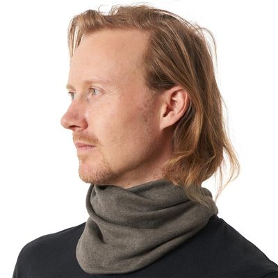 CHARM Mens Organic Cotton Neck Gaiter - Headband Beanie Chemo Hat Hairband Ear Warmer Brown Black