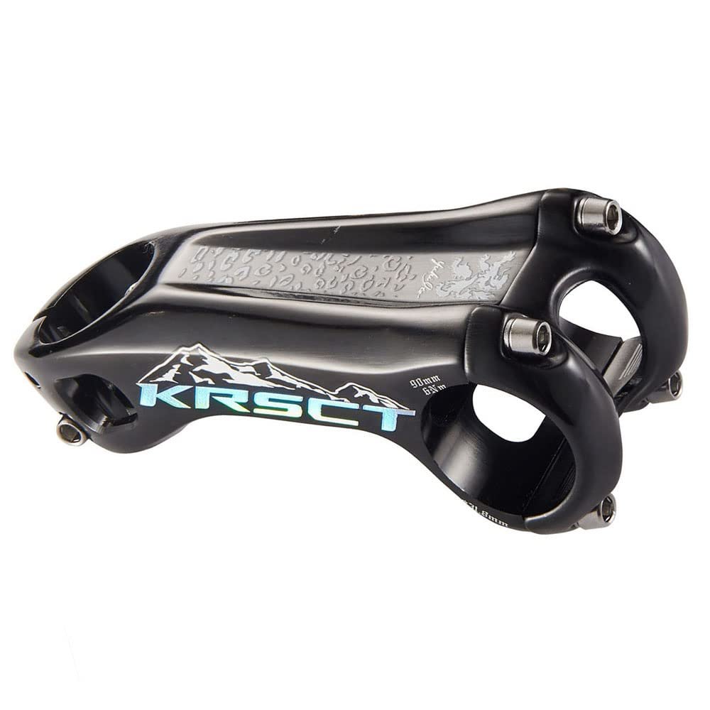 Bicycle Handlebar Stems 28.6x31.8mm Negative 20 Degree Aluminum Alloy CNC Ultra Light Hollow Handlebar Riser for Most Bicycle, Road Bike, MTB, BMX, Fixie Gear, Cycling (Black-Colorful,90mm Length)