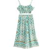 SHAREYOIU Women's Summer Sexy 2 Piece Print Outfits Tube Crop Tops Wide Leg Long Pants Sets and Mini Skirt Sets. (Large, Green) view 1