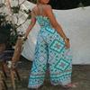 SHAREYOIU Women's Summer Sexy 2 Piece Print Outfits Tube Crop Tops Wide Leg Long Pants Sets and Mini Skirt Sets. (Large, Green) view 3