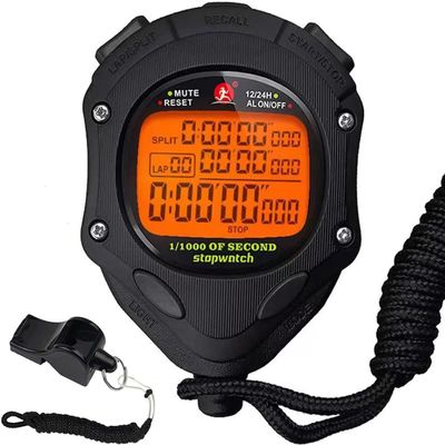 Stop Watch Timer with Backlight 100 Lap Memory, 0.001second Timing Digital Professional Backlight Stopwatches Timer with Countdown Alarm Clock and Pacer for Sports Coach Football