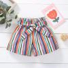 Digood Toddler Baby Girls Shorts Summer Bowknot Casual Striped Printed Cotton Shorts Elastic Waist Pants Clothes(Multicolor,4-5 Years) view 2