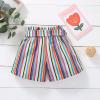 Digood Toddler Baby Girls Shorts Summer Bowknot Casual Striped Printed Cotton Shorts Elastic Waist Pants Clothes(Multicolor,4-5 Years) view 3