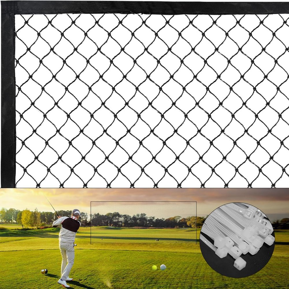 ASENVER Black Golf Barrier Netting - Multifunction Sports High Impact Net for Ball Hitting (10 X 10 FT)