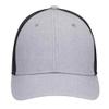 Ashen Fane 6 Panel Heather Blend Twill Structured Low Profile Mesh Back Snapback Trucker Hat, Heather Gray/Heather Gray/Black view 2