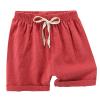 2-7T Toddler Baby Boys Cotton Linen Shorts Kids Summer Casual Solid Shorts Jogger Active Shorts Pants with Drawstring (Red,7-8T,7 Years,8 Years) view 1