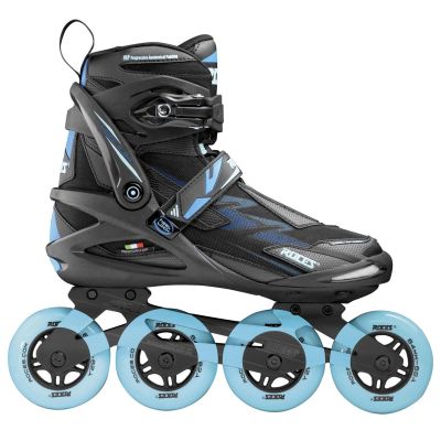 ROCES Women's Helium II TIF Lightweight Breathable Adjustable Fitness Sporty Outdoor Four 84mm Wheel Inline Racing Skates with Easy Entry System & Invisible Frame, Black/Azure, 9