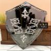30 Inch Medieval Shield LARP Templar Shield Black Steel Finish Rust Free Metal Knight Shield Light Weight Home Decor view 1