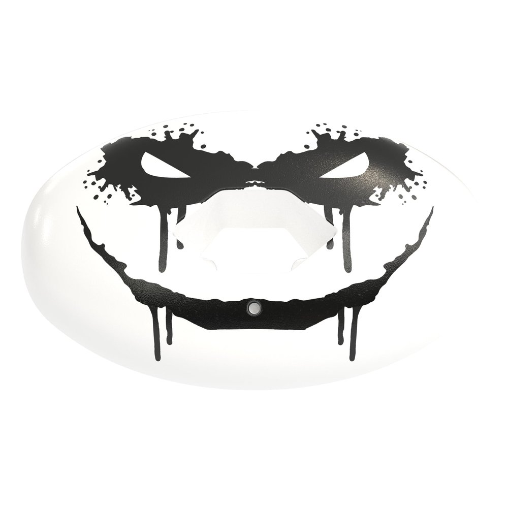 Phenom Elite Sinister Football Mouth Guard Hexa-Flow | White Limited Edition | Impact-Resistant Lip Guard Mouthpiece | Adult & Youth