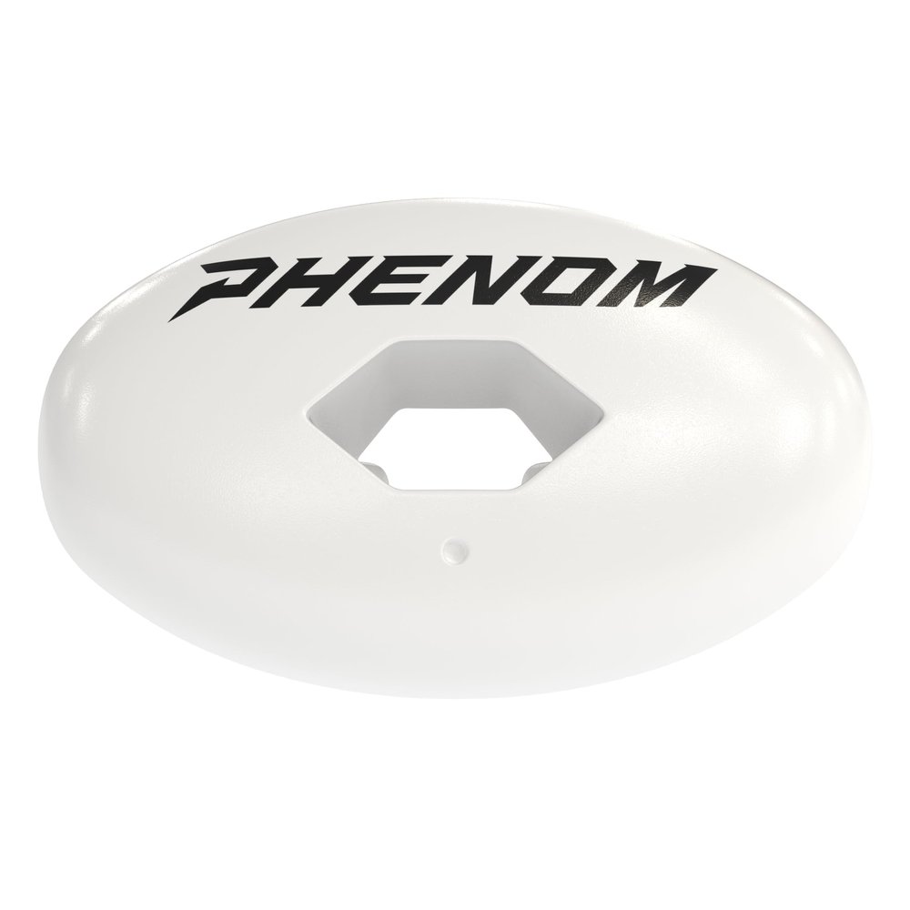 Phenom Elite Hexa-Flow Football Mouth Guard  White | Lightweight Lip Guard Mouthpiece with Detachable Strap | Comfortable Fit | Adult & Youth