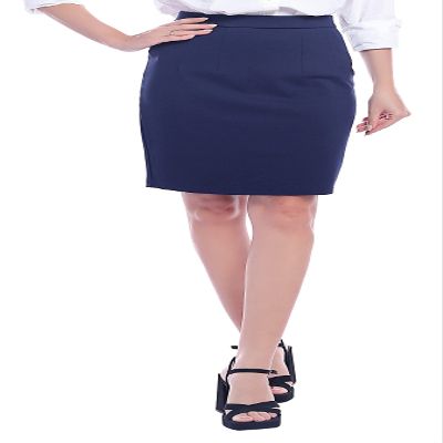 Marycrafts Women's Knee Midi Length Pencil Stretchy Work Office Skirt XS Navy