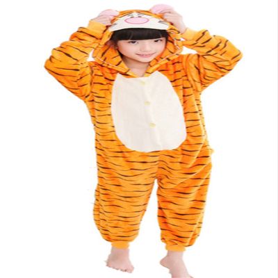 Kafferin One Piece Kids Girls Frog Unisex Cat Pajamas Cartoon Cosplay Boys Costume Plush Soft Sleepwear
