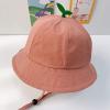 Toddler Kids Girls Boys Bucket Hat Summer Sun Protection Beach Cap Breathable Fisherman Caps Cute Sun Hat 1-3 Years Pink view 2