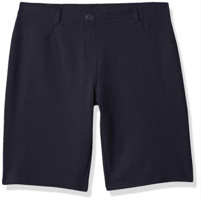 Nautica Girls' School Uniform Stretch Bermuda Short, Navy Knit, 3T
