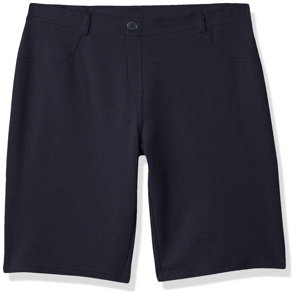 Nautica Girls' School Uniform Stretch Bermuda Short, Navy Knit, 3T