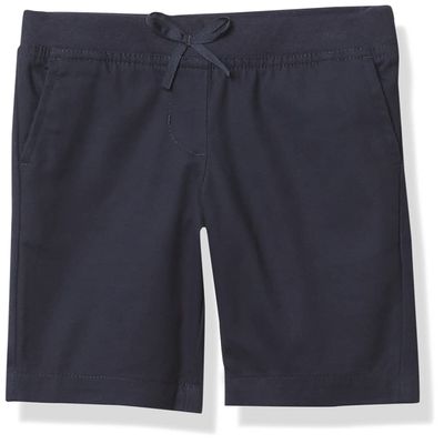 Nautica Girls' School Uniform Stretch Bermuda Short, Navy Pull-On, 2T