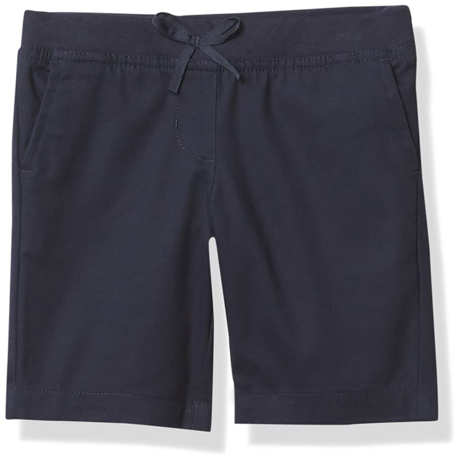 Nautica Girls' School Uniform Stretch Bermuda Short, Navy Pull-On, 2T