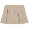 Nautica Girl's School Uniform Pleated Pull-on Scooter Skirt with Undershorts, Knit Waistband, Khaki, 2T view 1