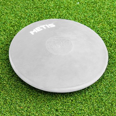 METIS Indoor/Outdoor Rubber Discus [5 Weights Available] | Track & Field Discus | Discus Disc for Training | Rubber Athletic Essentials Discus for Discus Training (Pack of 1, 3.9lbs (Grey))