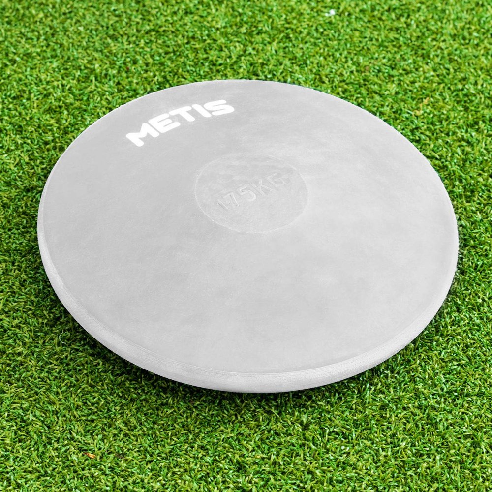METIS Indoor/Outdoor Rubber Discus [5 Weights Available] | Track & Field Discus | Discus Disc for Training | Rubber Athletic Essentials Discus for Discus Training (Pack of 1, 3.9lbs (Grey))