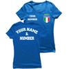 Personalised Women's Italy 2026 Football T-Shirt Short Sleeve | Custom Name and Number | Italy Flag Design (XXL Royal-Blue Multi Color) view 1