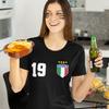 Personalised Women's Italy 2026 Football T-Shirt Short Sleeve | Custom Name and Number | Italy Flag Design (XXL Royal-Blue Multi Color) view 3