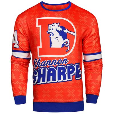 FOCO NFL Men's Retired Player Ugly Sweater, Denver Broncos-Shannon Sharpe, Medium