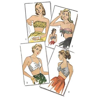 1940's Sewing Pattern: Bra Tops - Bust 34 (87.6cm) - 36" (91.4cm)