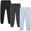 Sweet Hearts Girls Sweatpants - 3 Pack Super Soft Performance Jogger Girls Pants: Made in USA (Sizes 5-18), Size 14-16, Black/Charcoal/Light Blue view 2