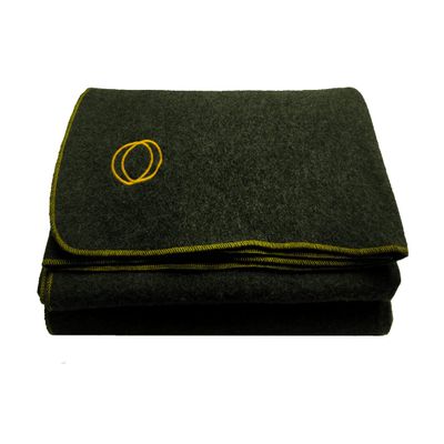 Orion Outpost Trading Co. Vestige Military Wool Blanket, 4+ lbs, 66" x 84" (Green/Gold Stitching)