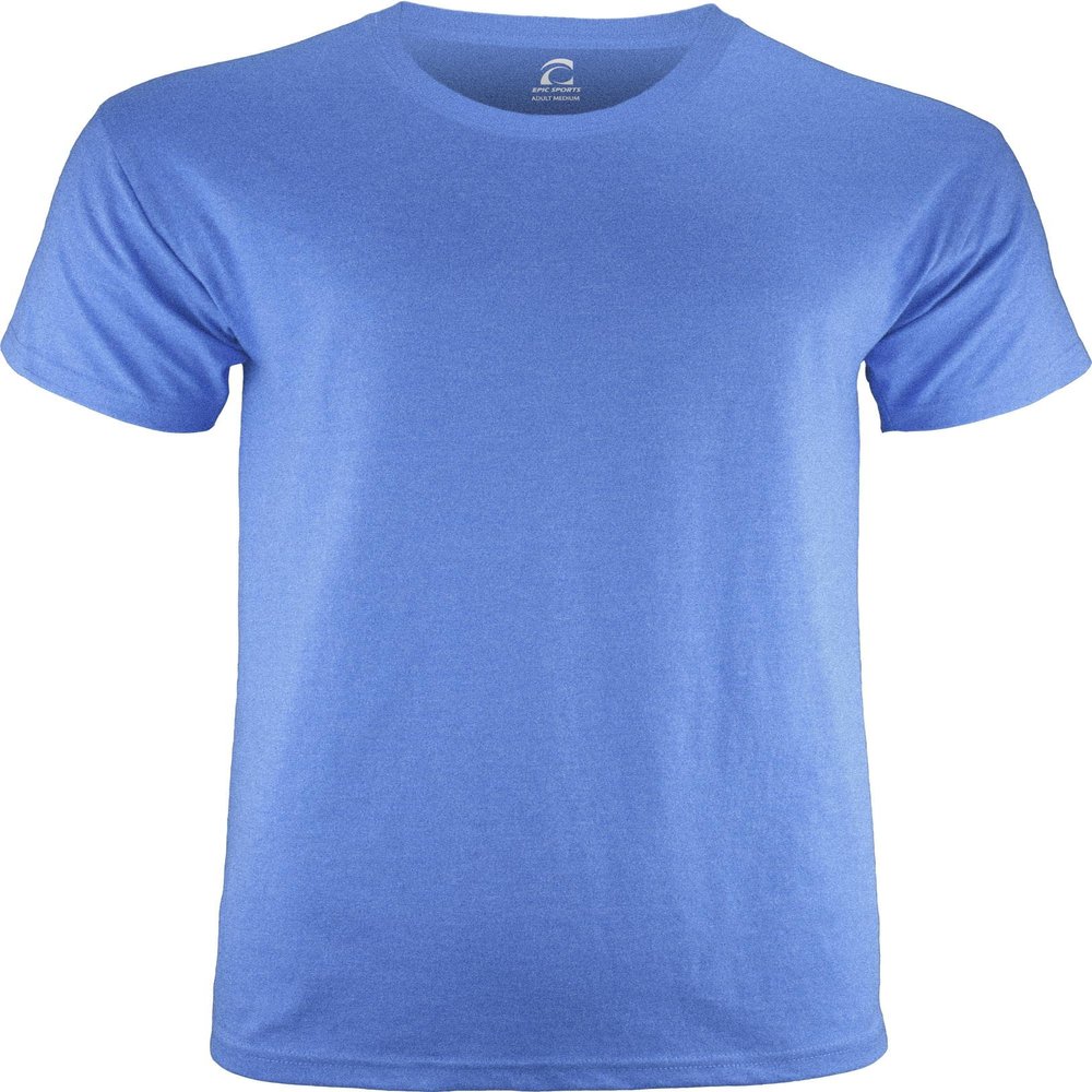 Epic Adult 5.6 Ounce Pre-Shrunk Heavy Cotton Tee Shirt - Heathers are Blended Blue S