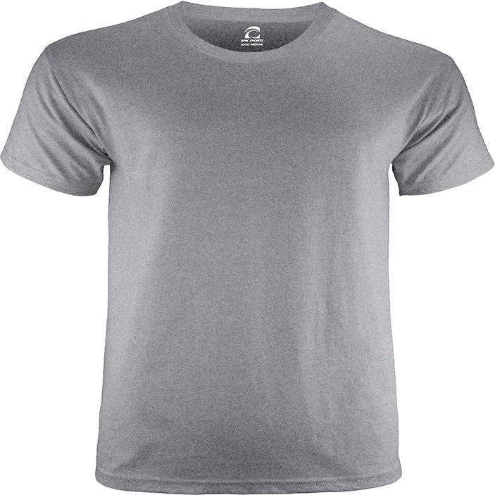 Epic Adult 5.6 Ounce Pre-Shrunk Heavy Cotton Tee Shirt - Heathers are Blended Grey L
