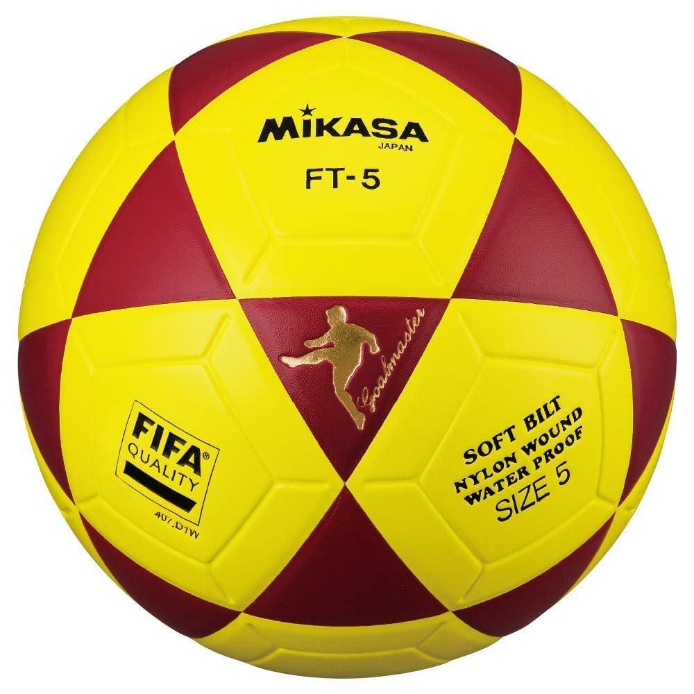 Mikasa FT5 Goal Master Soccer Ball Size 5 Official Footvolley Ball Red-Yellow