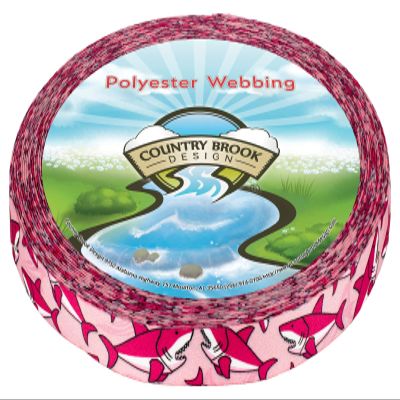 Country Brook Design - Pink Sharks Photo Quality Polyester (1/2 Inch, 50 Yards)