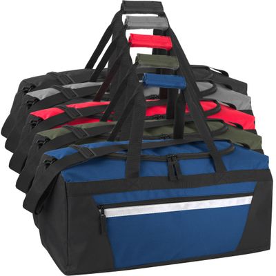 24 Pack Reflective Duffle Bags Bulk for Homeless Adults, Gym, Foster Kids Bulk Duffel Bags Wholesale (Men's Colors Pack)