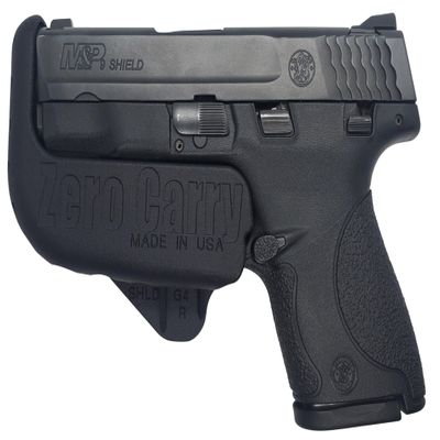 Fits S&W Shield 9mm. Zero Carry Elite in Waistband Holster. As Slim as Your Gun. Invisible, Comfortable, and Secure. Built in Gun Retention and Trigger Guard. Lightweight with Zero Added Bulk. (Left)