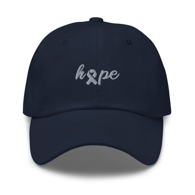 Hope Cancer Hats for Women and for Men, Cancer Warrior Survivor Awareness Gifts for Women and Men. Navy