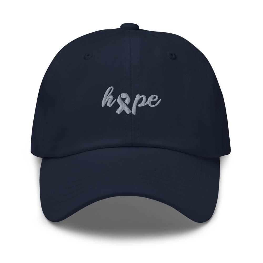 Hope Cancer Hats for Women and for Men, Cancer Warrior Survivor Awareness Gifts for Women and Men. Navy