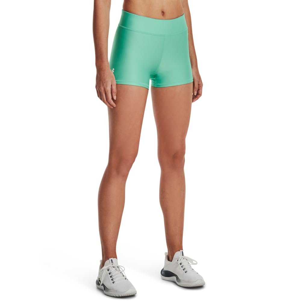Under Armour Women's HeatGear Armour Mid Rise Shorty, (958) Green Breeze / /, X-Large