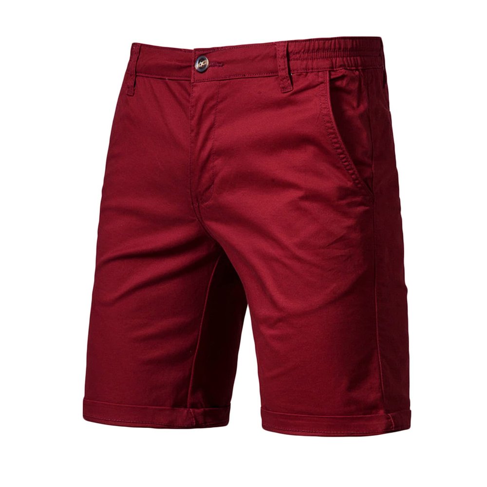 Men's Slim-Fit 5" Shorts Lightweight Outdoor Cargo Short Classic Stretch Chino Shorts Athletic Hiking Tactical Shorts Wine