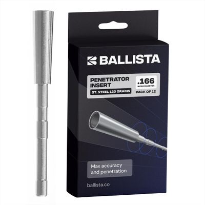 BALLISTA Stainless Steel Penetrator Insert Adapter Connect Archery Micro-Diameter Arrow Shaft ID 4.2mm with Standard Tips & Broadheads (12pcs)