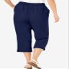 Woman Within Women's Plus Size Petite Seersucker Capri Pant - 28 W, Raspberry Sorbet Gingham view 2