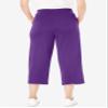 Woman Within Plus Size Petite Sport-Knit Pull-On Capri Pants - 4X, Purple Orchid view 2