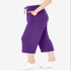 Woman Within Plus Size Petite Sport-Knit Pull-On Capri Pants - 4X, Purple Orchid view 4