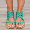 Hbeylia Criss Cross Flat Sandals Flip Flops for Women Casual Summer Gladiator Crisscross Strappy Flat Sandals with Back Zipper for Beach Outdoor view 2