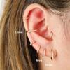 1 Pair Small Silver Hoop Earrings for Women Men,316L Surgical Steel Hinge Huggie Hoop Earrings fit Cartilage, Helix, Tragus, Sung, Earlobe Lightweight Hypoallergenic Earrings view 3